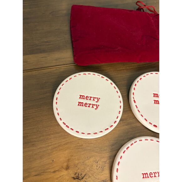 Lot of 3 Ceramic Pier 1 Christmas Coasters - Picture 5 of 6